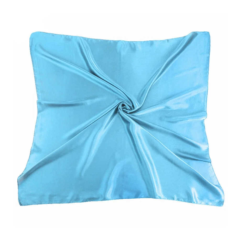 

90*90CM Satin Square Head Scarf Smooth Texture Vintage Style Square Head Wrap Sunscreen Thin Fabric Shawl Scarves Head Cover