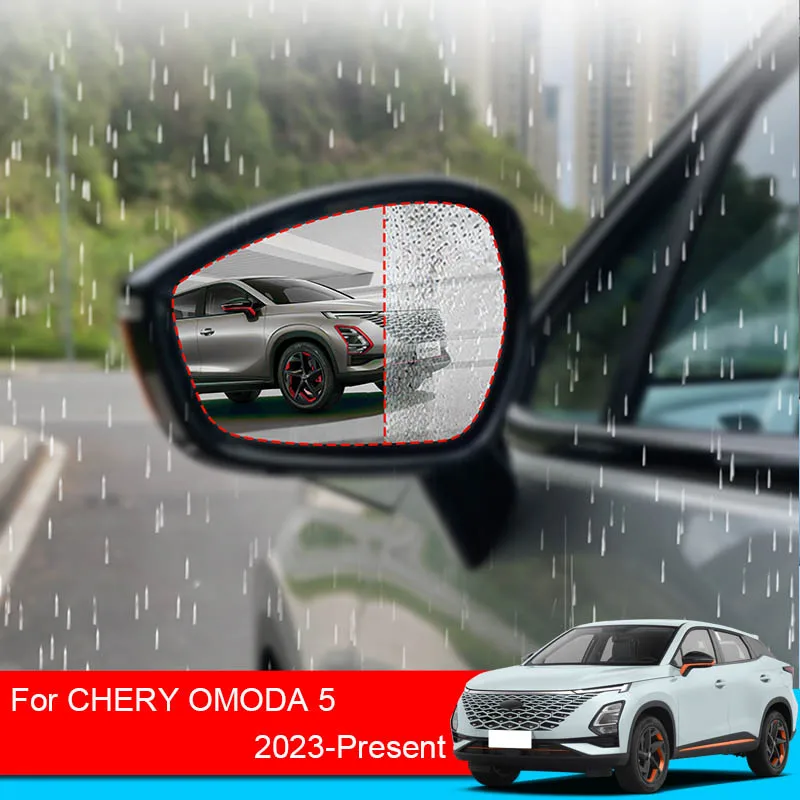 

2 Pcs Car Sticker Rainproof Film For Chery Omoda 5 2023-2025 Rearview Mirror Rain Film Clear Sight In Rainy Days Anti-Fog Film