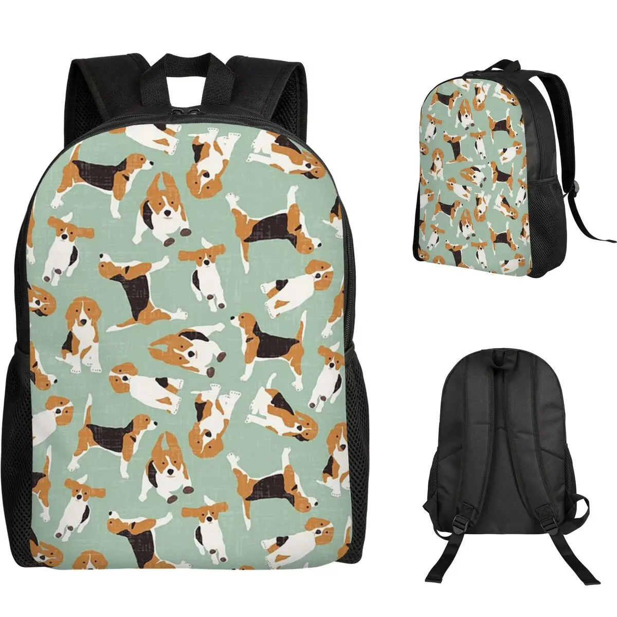 Mochila Beagle Scatter Mint para estudiantes, bolso escolar, mochila de viaje para senderismo, mochila de moda para hombres y mujeres, bolsos de hombro
