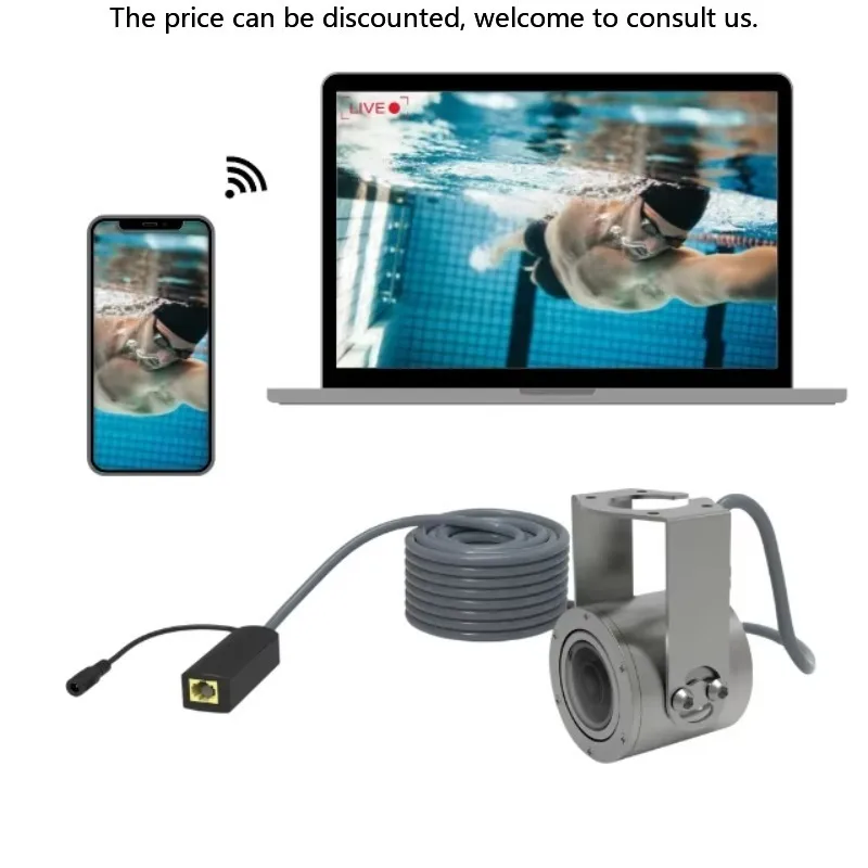 

Swimming Competition Vertical Rear Cover Ultra Wide Angle Underwater IP Camera