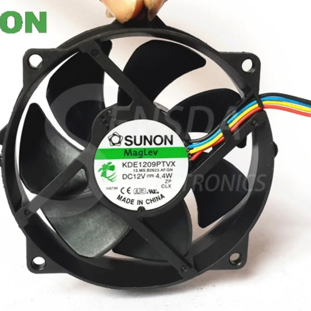 Original For Sunon Maglev Round CPU Case Cooling Fan KDE1209PTVX 4 4W 4 Pin DC 12V Tested