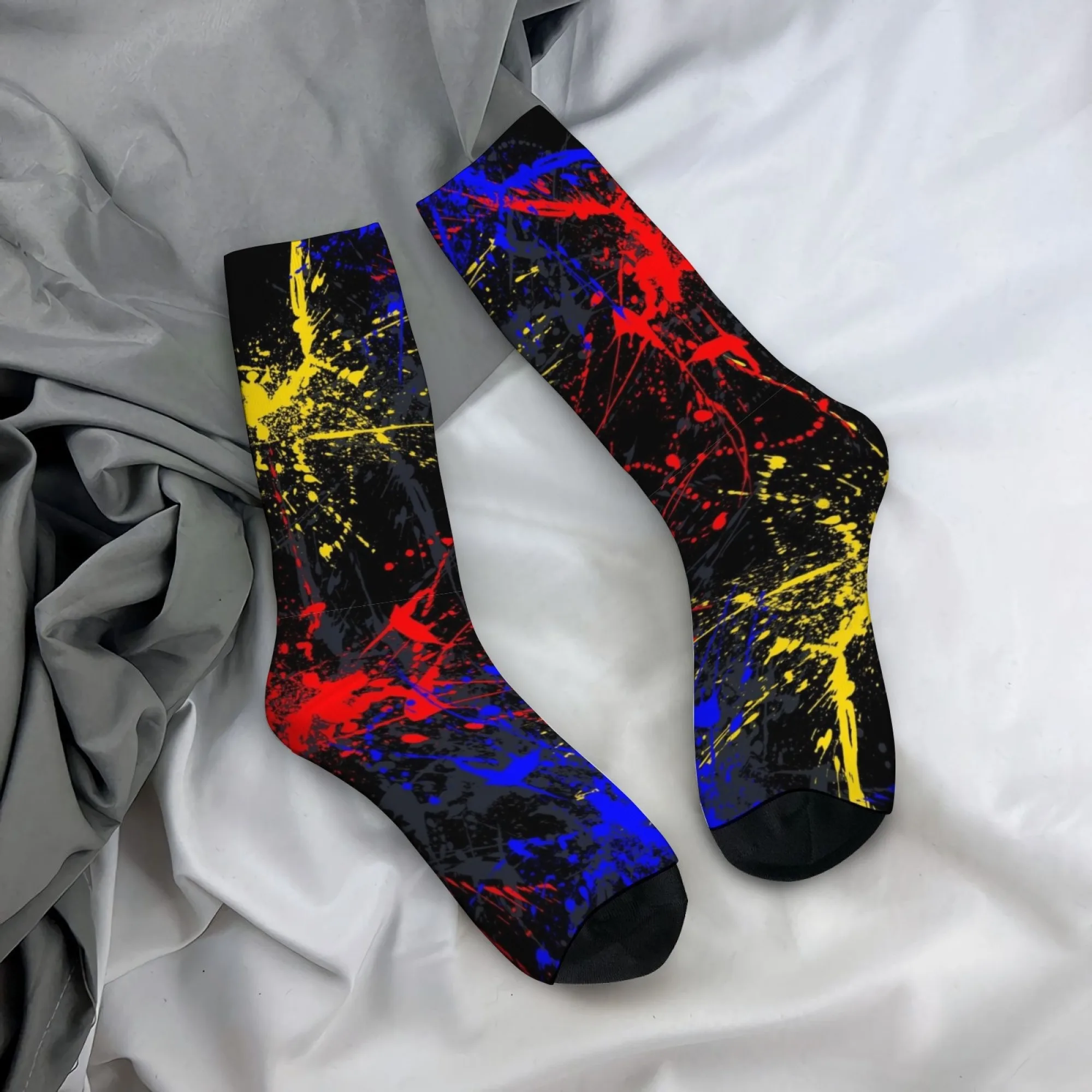 Splash Ink Graffiti Street Hip-Hop-Socken, bequeme, lässige, modische Herrensocken, neuartige, lustige Kompressionssocken, verrücktes Party-Geschenk