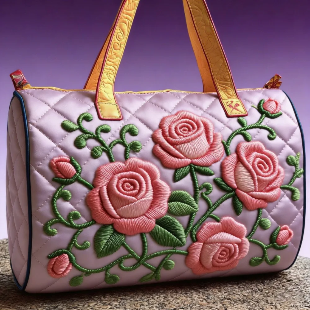 

Сумка-даффл с плечевым ремнем, стеганая, с пейзажным узором, большая вместимость, для коротких поездок, 3D-стеганая сумка-тоут