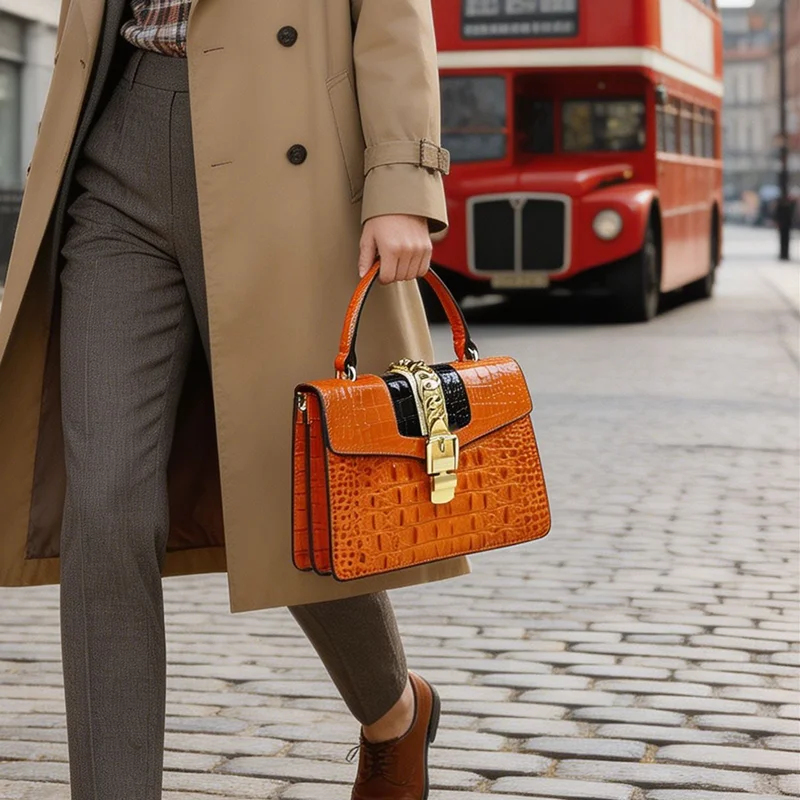 

2026 New Crocodile Pattern Leather Women's Handbags Luxury Fashion Buckle Shoulder Crossbody Bag Small Square Messenger Bags