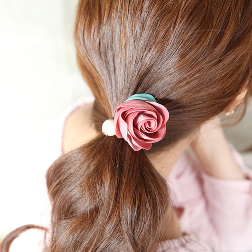 

Набор из 5 милых резинок для волос в форме розы, прочные эластичные резинки для хвоста, модные аксессуары для волос для девочек и детей, для повседневного использования, вечеринок и свадеб