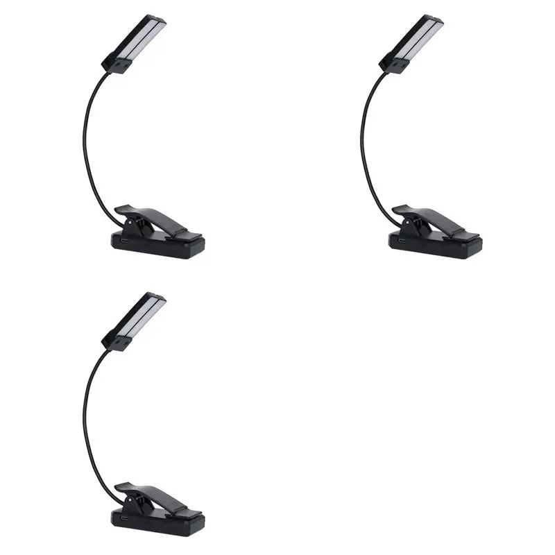

【BIG SALE】3X Double-Headed Rechargeable, Portable Music Stand Light, Clip-On Music Stand Light, Lightweight Eye Care Book Light