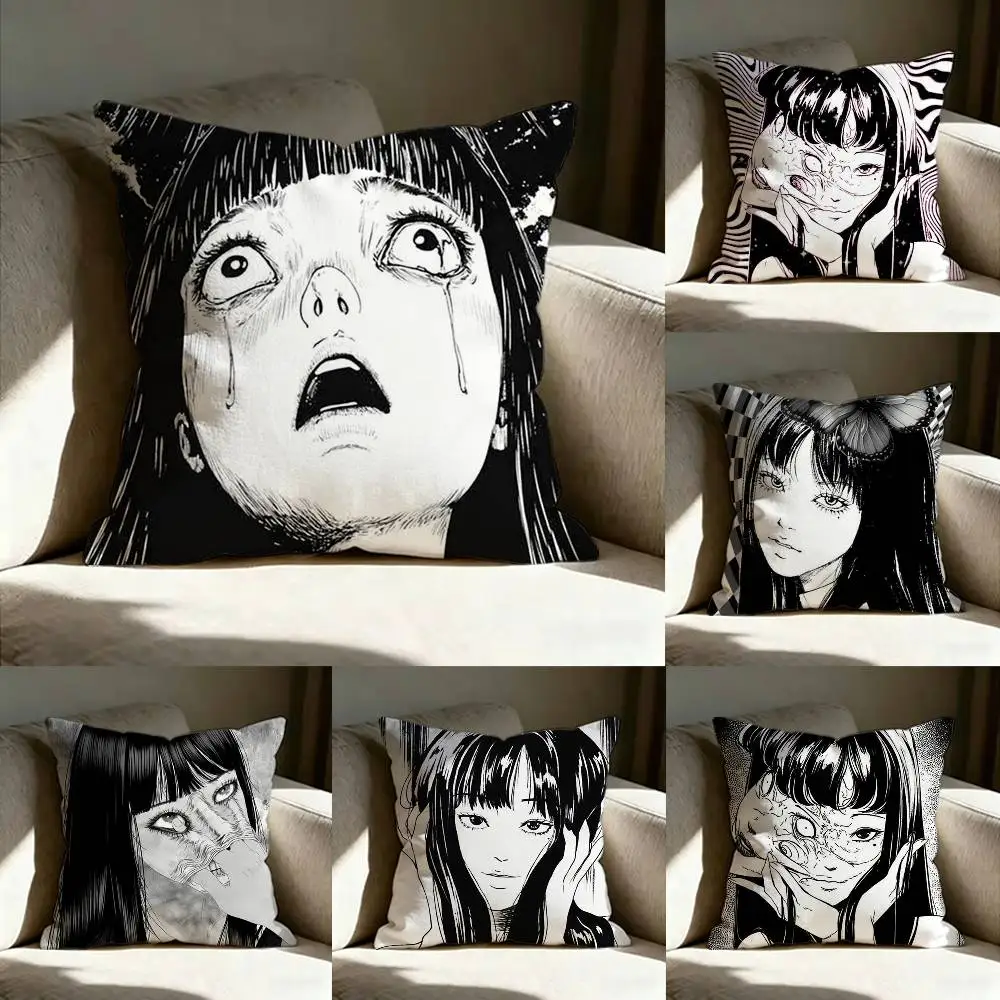 

T-Tomie Junji Ito Various Sizes Square Pillow Case For Car Home Bedchamber Decor