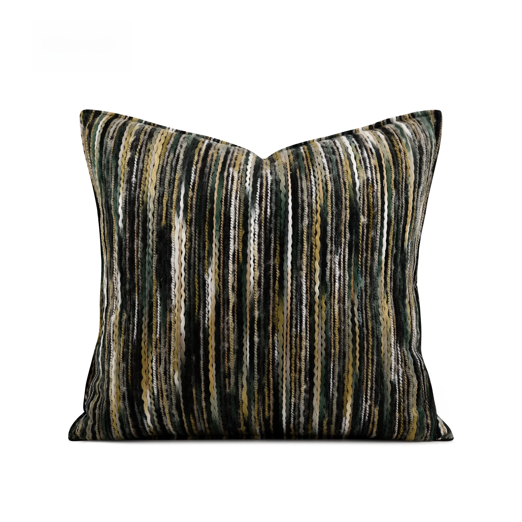 

Luxury Retro Mid-Century Modern Sample Room Multicolor Stripe Knitted Pillow Cover Sofa Cushion Case Versatile Square Shape