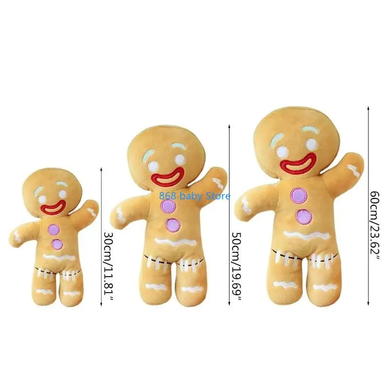 29ee süße Lebkuchenmann Mann Plüschspielzeug Baby beruhigend für Puppenkeks Mann Kissen Rückenkissen Kinder Weihnachten Home