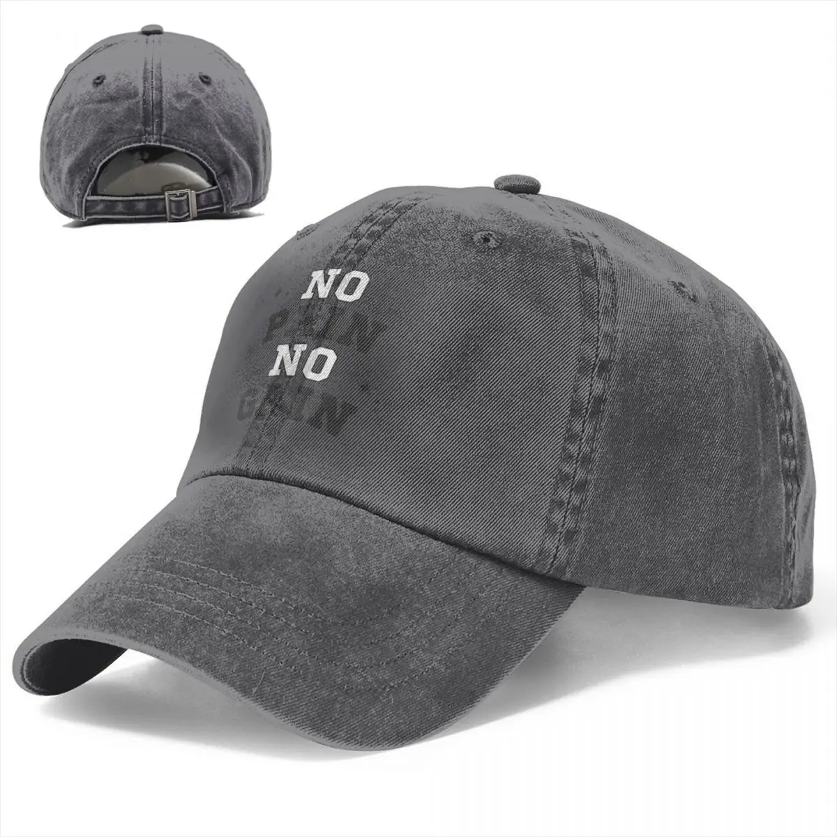 Motivational Sentence Baseball Cap Men Hats Women Visor Protection Snapback No Pain No Gain Caps