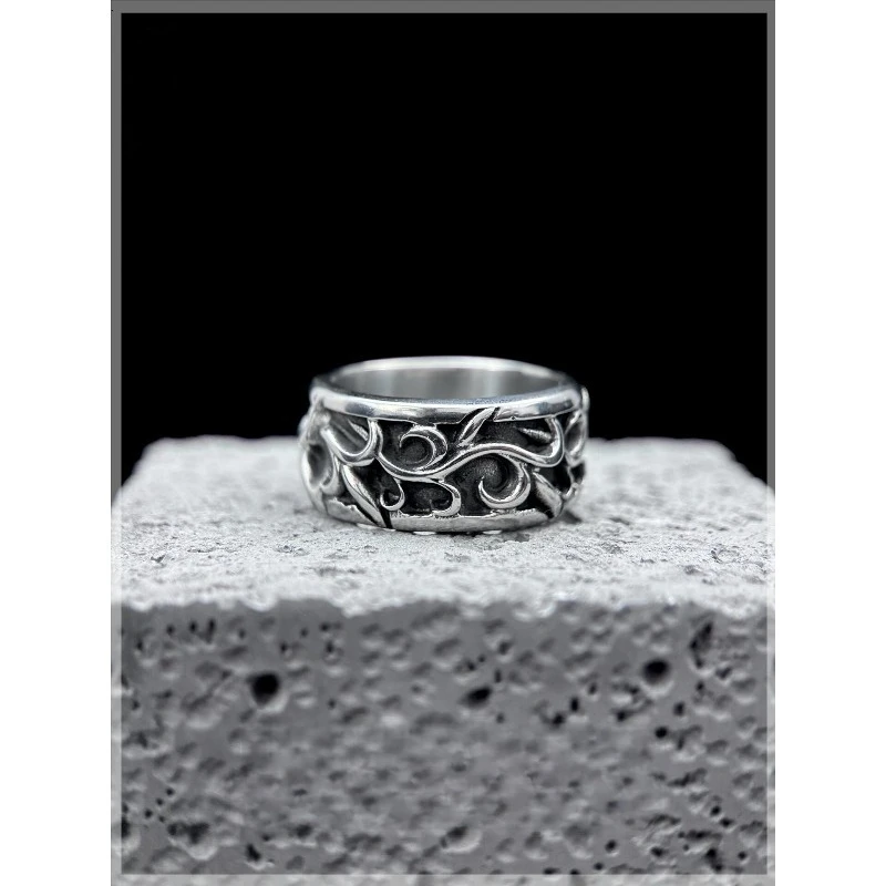 

Vine Ring Men's Niche Design Does Not Fade High-end Retro Jewelry Large Size Ring Women's European and American