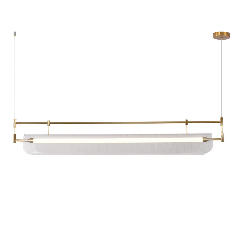 

Italian minimalist restaurant chandelier minimalist designer creative art strip lamp dining room bar island table one-word lamp