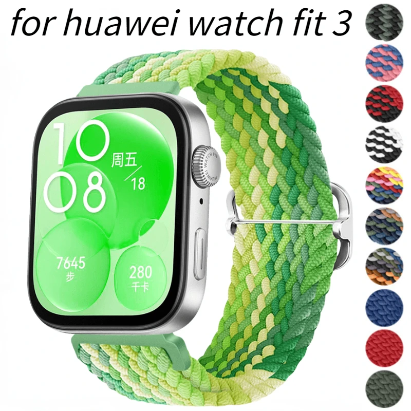 Nylon Braided Loop Strap for Huawei Watch Fit 3 Adjustable Elasticity Bracelet Wristband for Huawei Watch Fit 3 Band Accessories