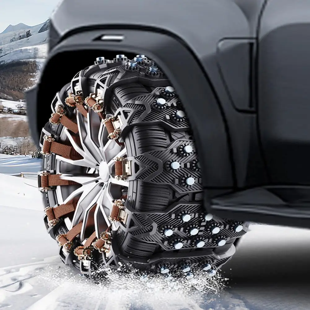 1/2/4PCS Anti Skid Car Snow Chains Emergency Winter Tire Traction Aid Adjustable Universal Anti Slip for SUV Truck Pickup Tires