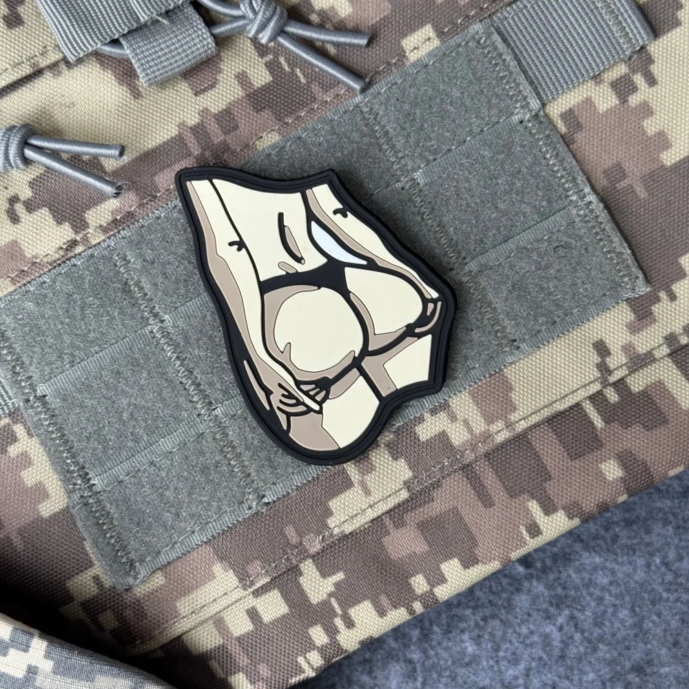 3D PVC Morale Tactical Patch Pin Up Girl Silhouette Body Art Rubber Badge Hook and Loop Emblem for Backpack Jacket Cap Gear