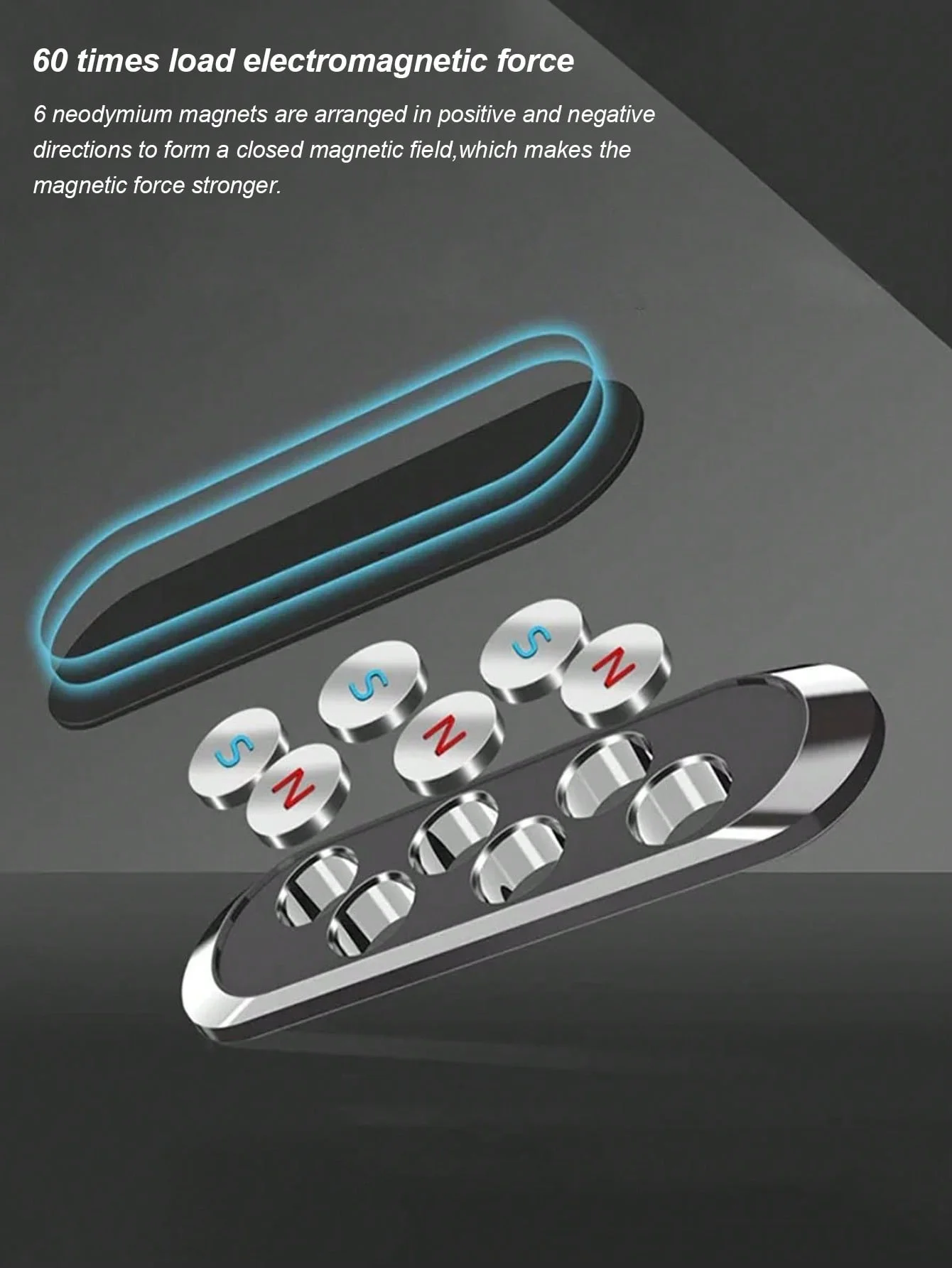 حامل هاتف مغناطيسي للوحة القيادة المعدنية - شريط لاصق مرن وسطح سيليكون ناعم غير قابل للانزلاق، حماية من الخدوش 0.3 مم، Stro