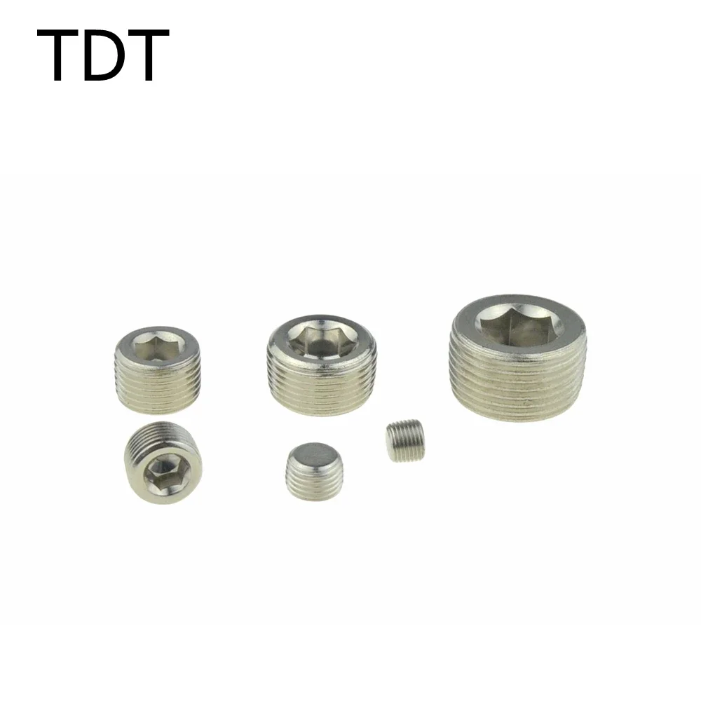 Brass Internal Hex Head Socket End Cap Pipe Countersunk Plug G1/8 1/4 3/8 1/2 PT Male Female Fitting Coupler Connector Adapter