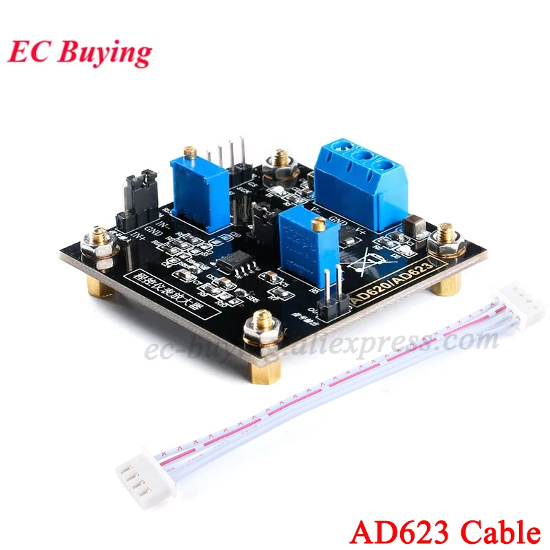 AD623 Instrumentation Amplifier Module CNC MCP41100 Gain Adjustment Differential Model Module Programmable AMP Board Cable