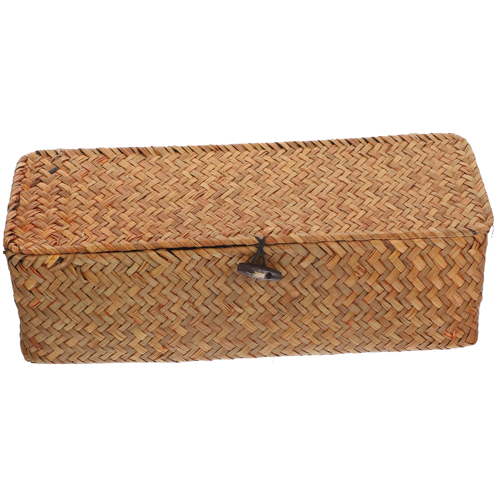 

Storage Bin with Lid Nordic Hand-woven Seaweed Basket Cutlery Desktop Decorative Fruit