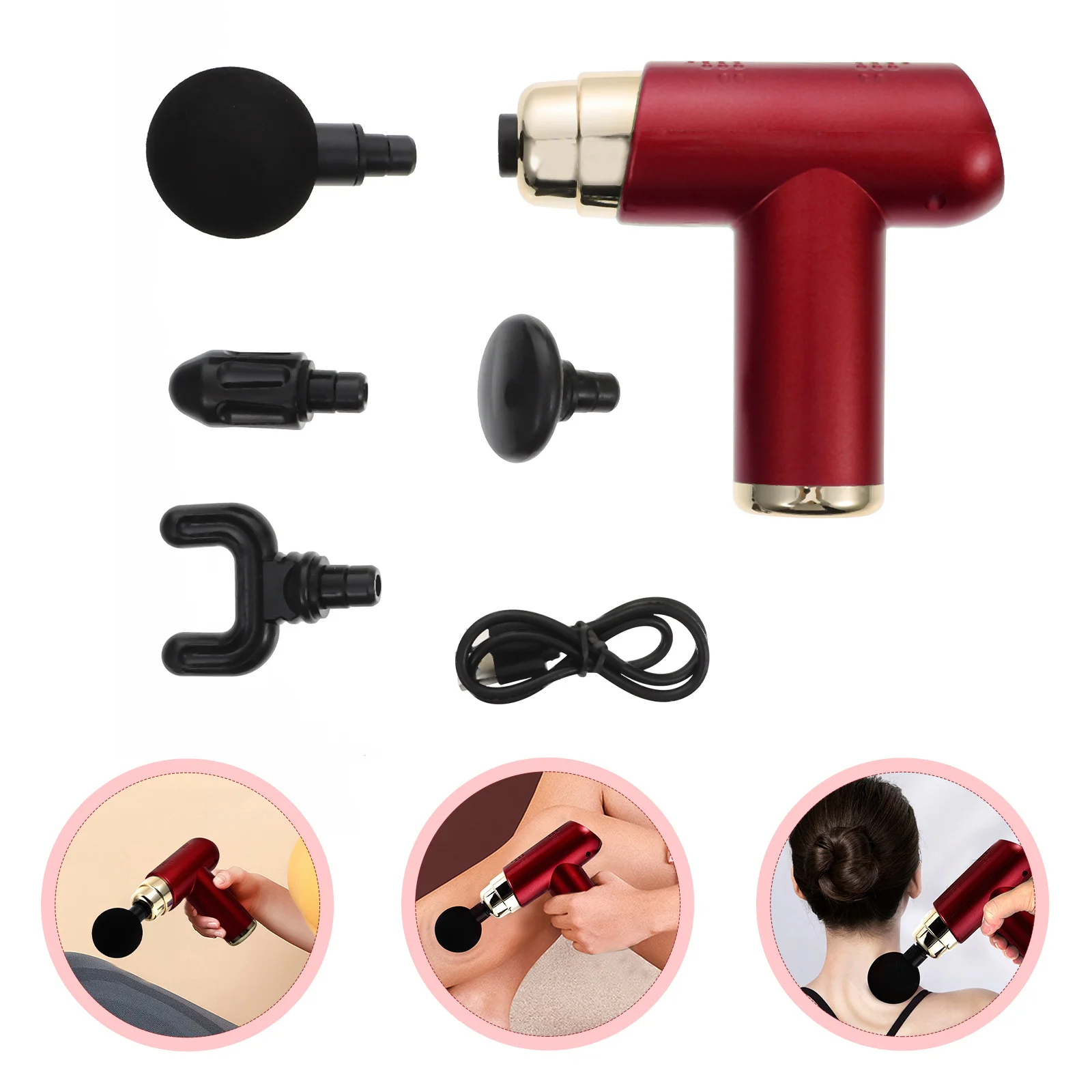 

1 комплект, электрический массажер для фасции, регулируемый массажер для тела, 6 скоростей, портативный релаксационный аксессуар для тела, аксессуар для мышц