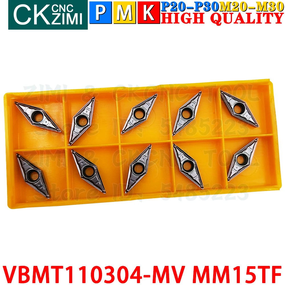 VBMT110304-MV MM15TF VBMT221-MV MM15TF Carbide Inserts External Turning Inserts VBMT 1103 CNC Metal lathe Turning Cutting Tools