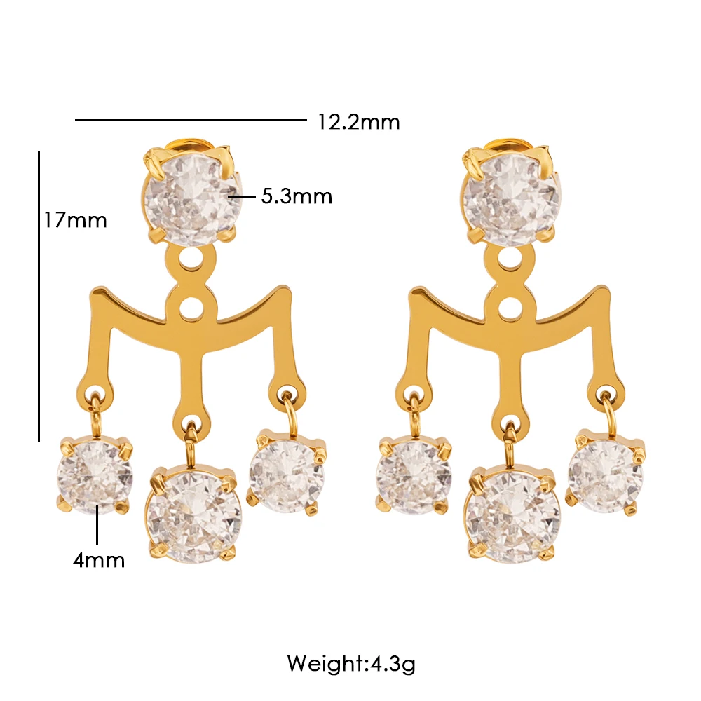 Neu eingetroffen: Modische Ohrstecker, Ohrringe, Creolen, Hochzeitsschmuck, Geschenkideen, Ohrringe für Damen, 18 Karat vergoldeter Edelstahl. – Detail 5