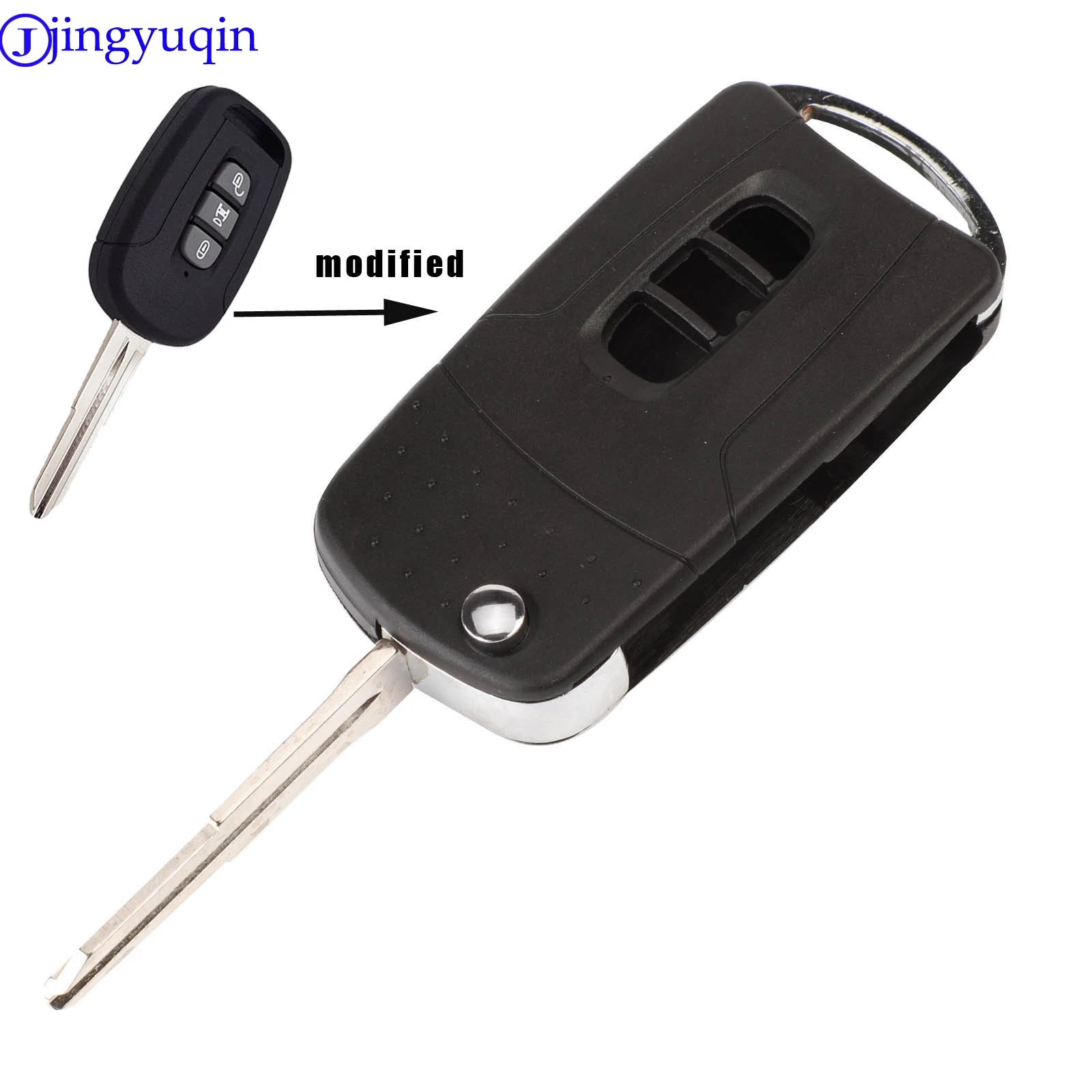 jingyuqin Folding Car Key Case 2/3 Buttons Remote For CHEVROLET CAPTIVA Car Key Modified Blank Key Shell Cover