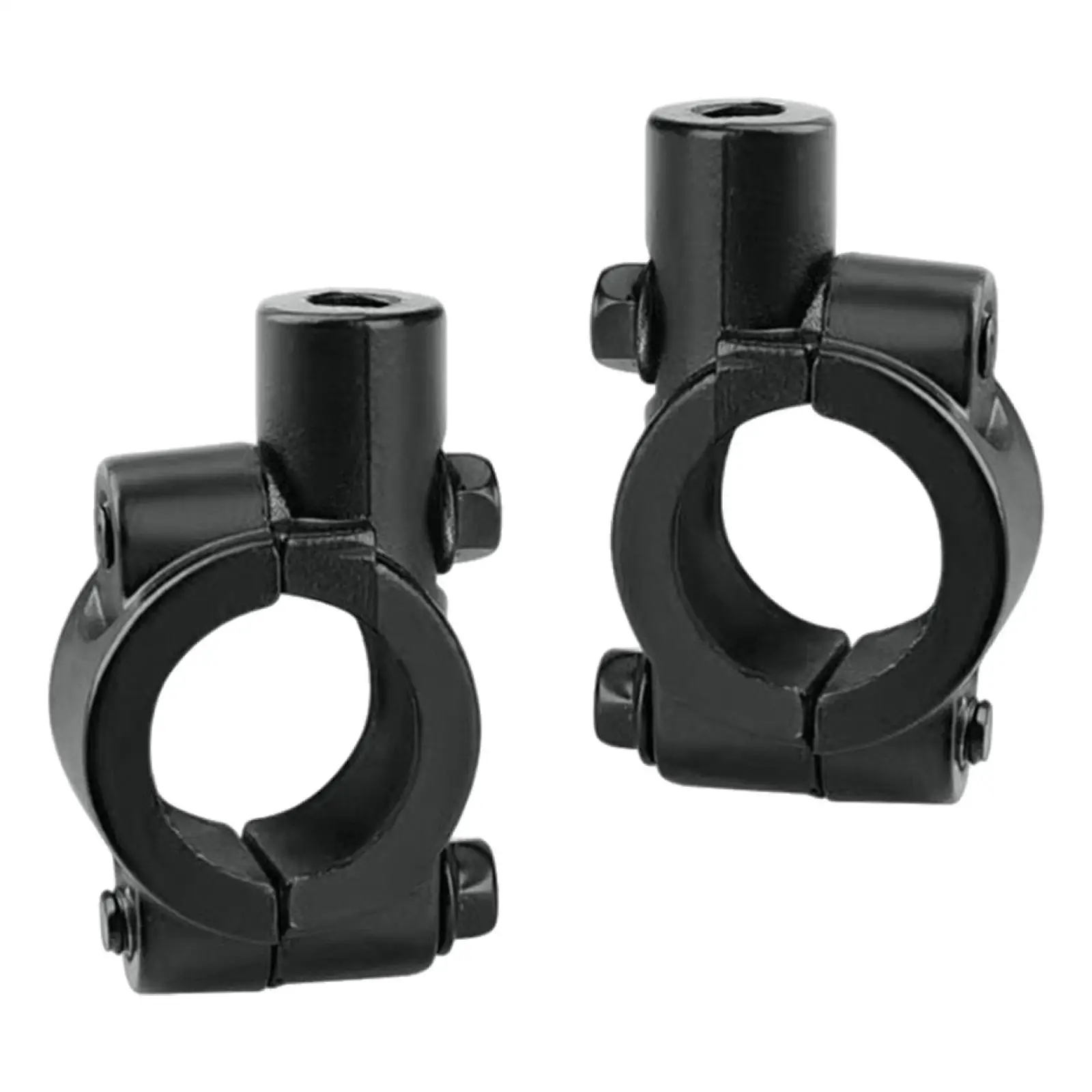 Motorcycle Rearview Mirror Mount Adapters in Black Aluminum Alloy 8mm Thread for Handlebar 17mm to 22mm Bike UTV