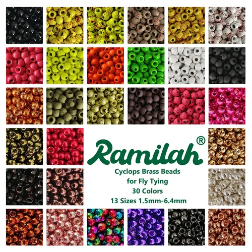 Imagen 2 del producto Paquete de 100 cuentas de tungsteno Cyclops de 27 colores de 1,5-3,5 mm para atado de moscas