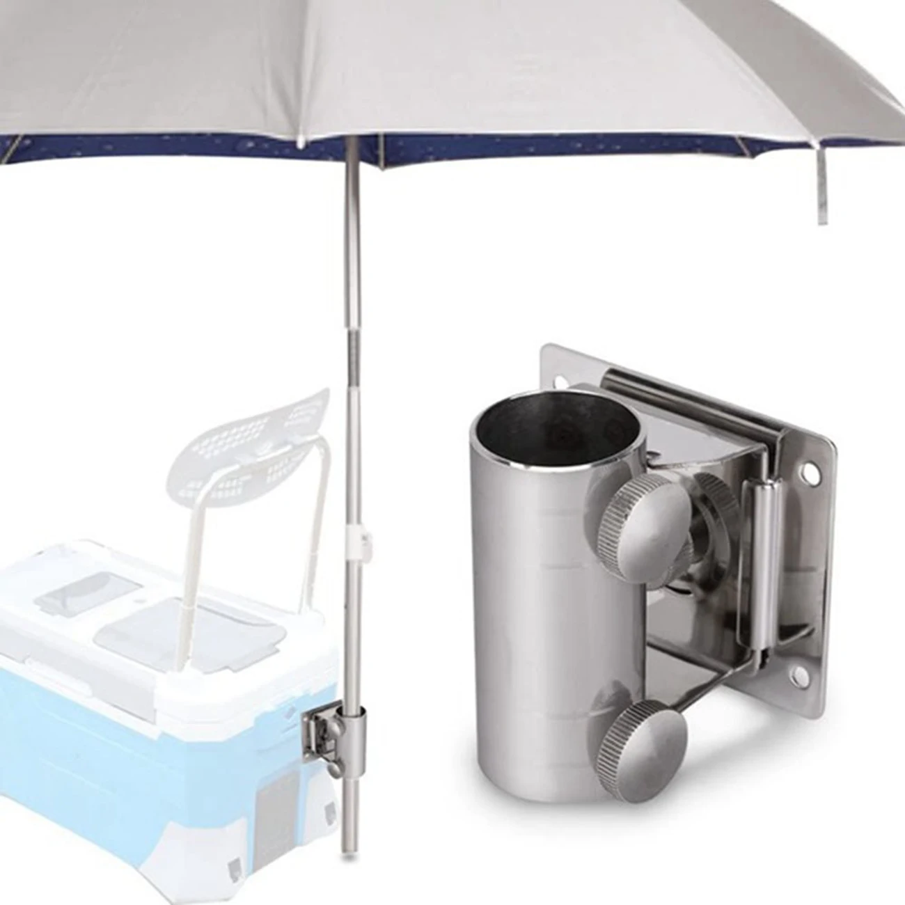 Parasol Balcony Bracket Stainless Steel Fishing Case Adjustable Umbrella Stand Wall Mounted Fishing Box Umbrella Holder