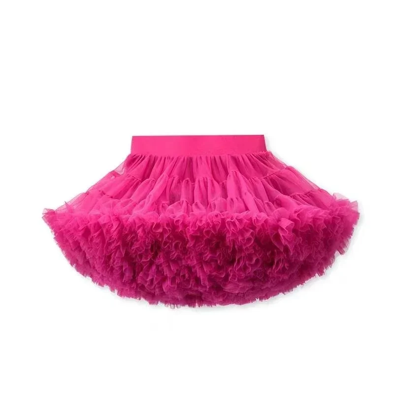 New Girls Tutu Skirt Children Fluffy Tulle Pettiskirt for Baby Girl Dance Party Tulle Princess Ballet Children Clothes B023