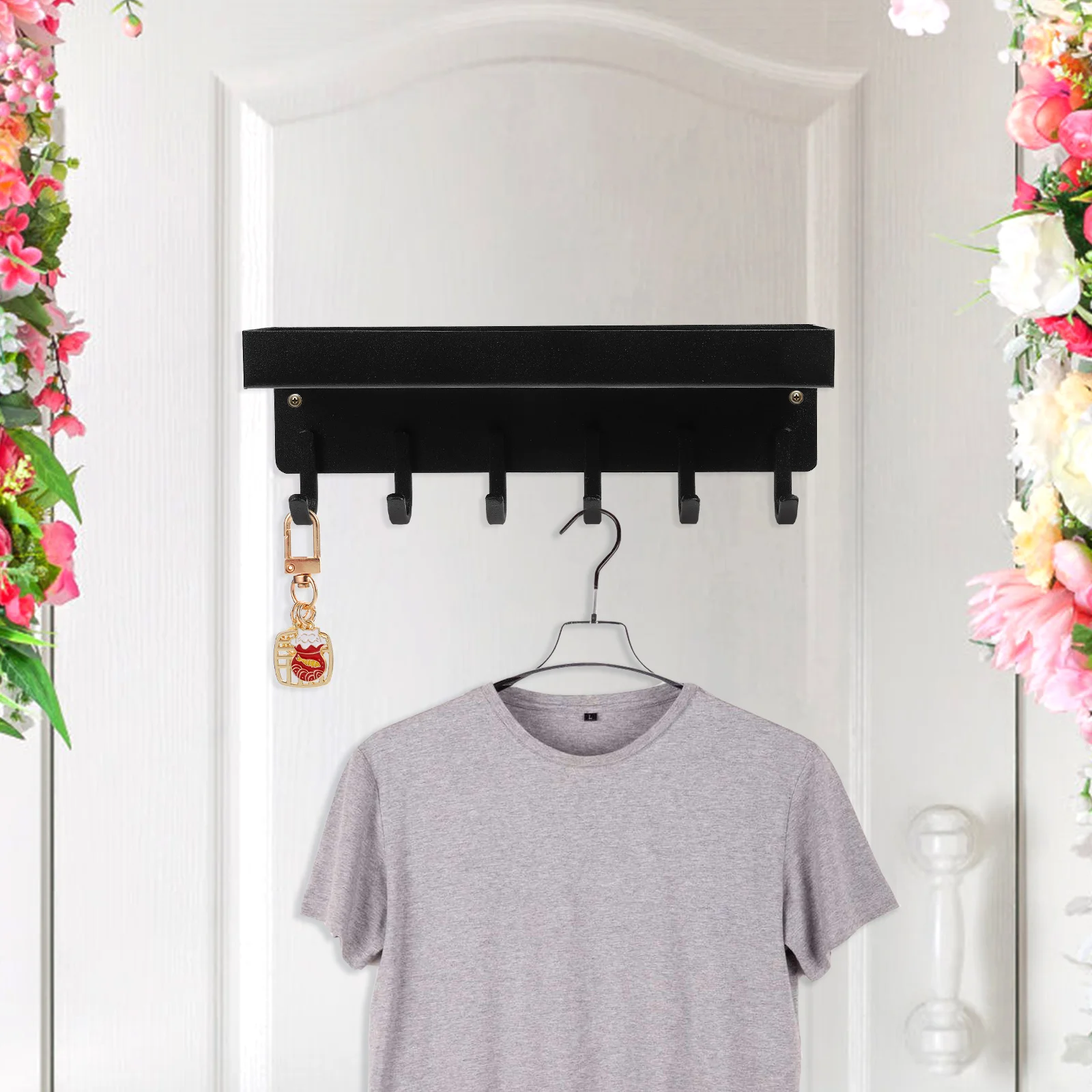 

Magnetic Wall 6 Hook Storage Magnetic Shelf For Refrigerator Rack Black Kitchen ganizer Spice Containers Fridge Shelving Metal