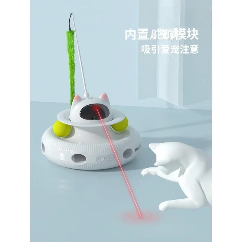 Pet Smart Cat Teasing 360 Automatic Rotating Cat Teasing Stick Boredom Relieve Durable Play
