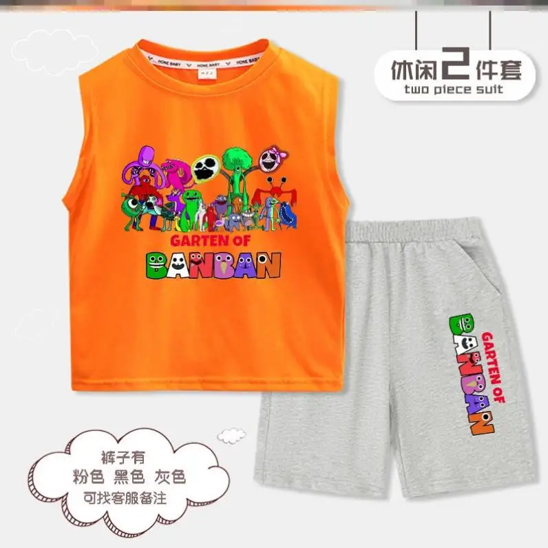 

Garten of Banban Children's Short-sleeved Sports Shorts Suit Summer Casual Vest Boy Suit Two-piece Summer Trend