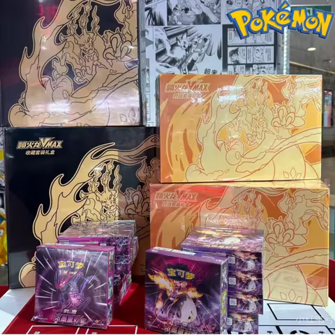 Hot Original Pokemon Card Simplified Chinese Ptcg Charizard Vmax Fight Gift Box Trading Cards Game Children Gifts Xmas Gift
