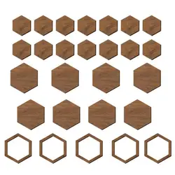 Hexagon Wall Decorations 27pcs Hexagon Non-Slip Wood Decorations Hexagon Wood Wall Art For Home Decor Peel And Stick