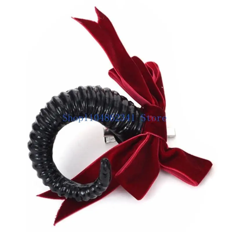 5asd Gothic Cosplay Sheep Horn Hair Clip for Women Sheep Horn Cosplay Photograph Prop