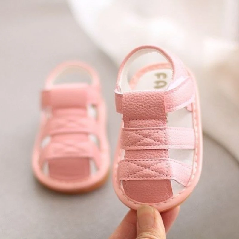 2026 New Squeaky Infant Toddler Walking Sandals Unisex Kids Closed Toe Non-Slip Soft Sole Summer 12M