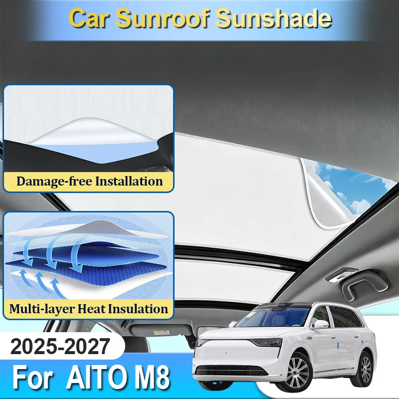 

Car Skylight Sun Cover For AITO M8 2025 2026 2027 Accessories Sunroof Sunshade Visor Blocker Tools Parts Electrostatic Body Kit
