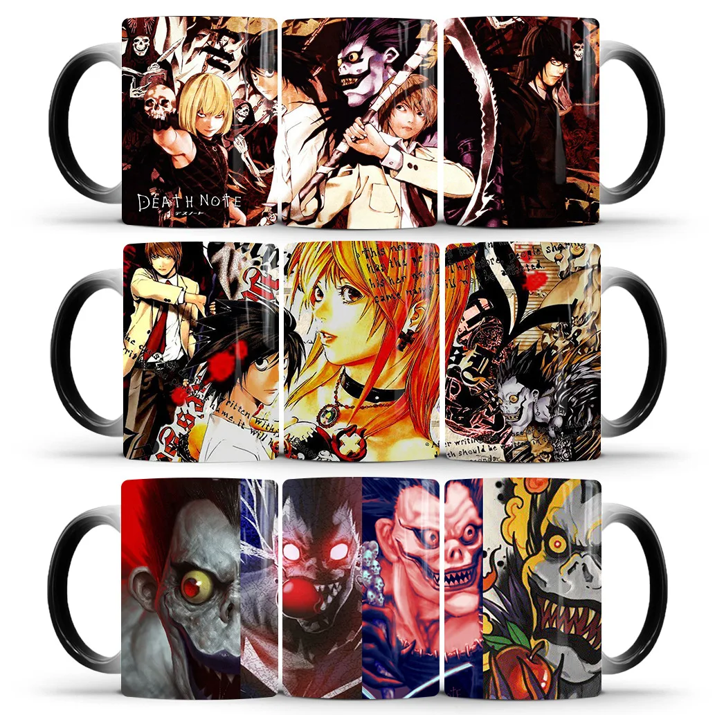 

Death Note Discoloration Mug Anime Color Changing Cup Manga Ceramic Coffee Cups Heat Sensitive Milk Tea Mugs Novelty Drinkware