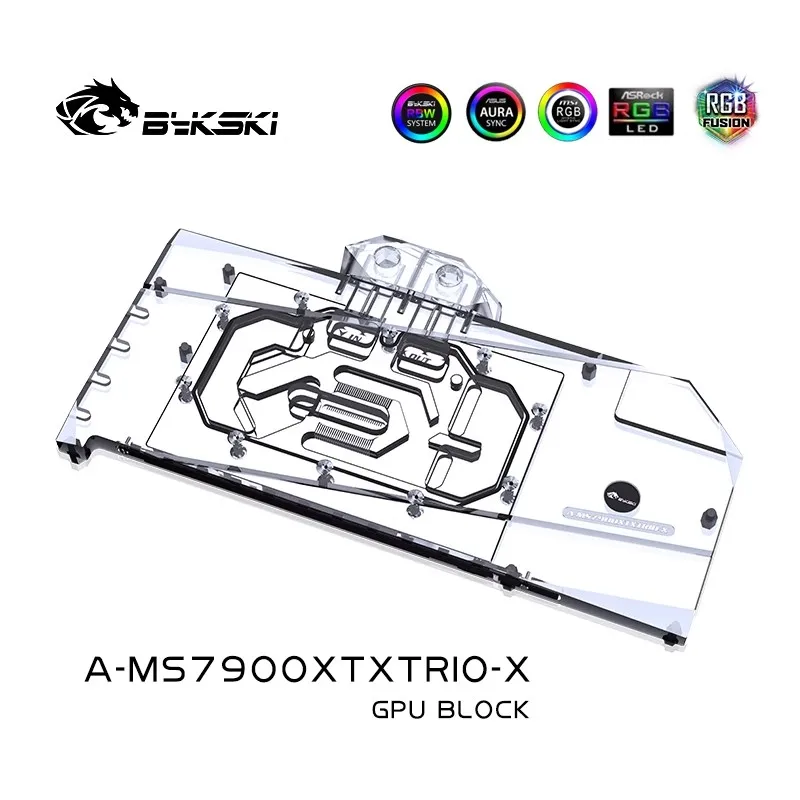 Imagem -02 - Bykski-uso de Bloco de Água para Msi Amd Radeon rx 7900 Xtx Gaming Trio Classic Gpu Card Copper Cooler Rgb Radiator A-ms7900xtxtrio-x