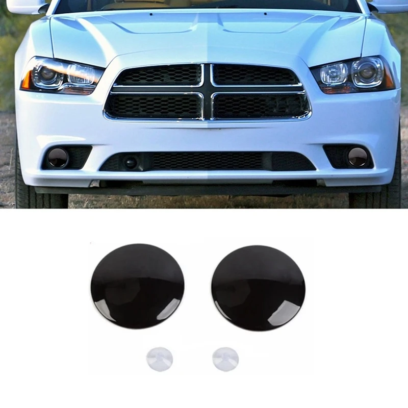 Smoky Black Exterior Front Fog Light Cover Trim For Dodge Charger 2011-2014 Car Accessories