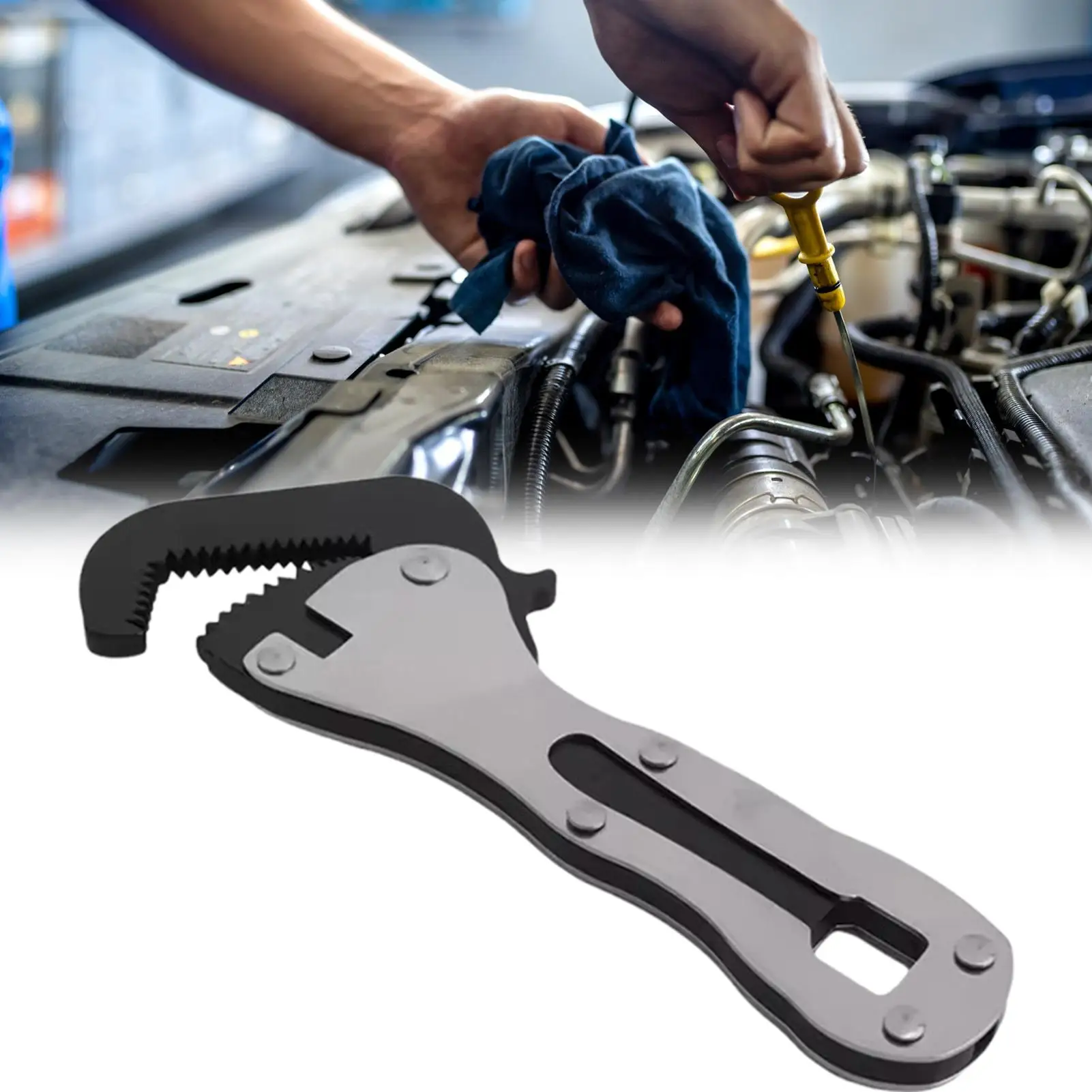 Herramienta de mango corto antideslizante de trinquete rechoncho, llave ajustable pequeña para mecánico, fontanería, mantenimiento del hogar, depuración mecánica