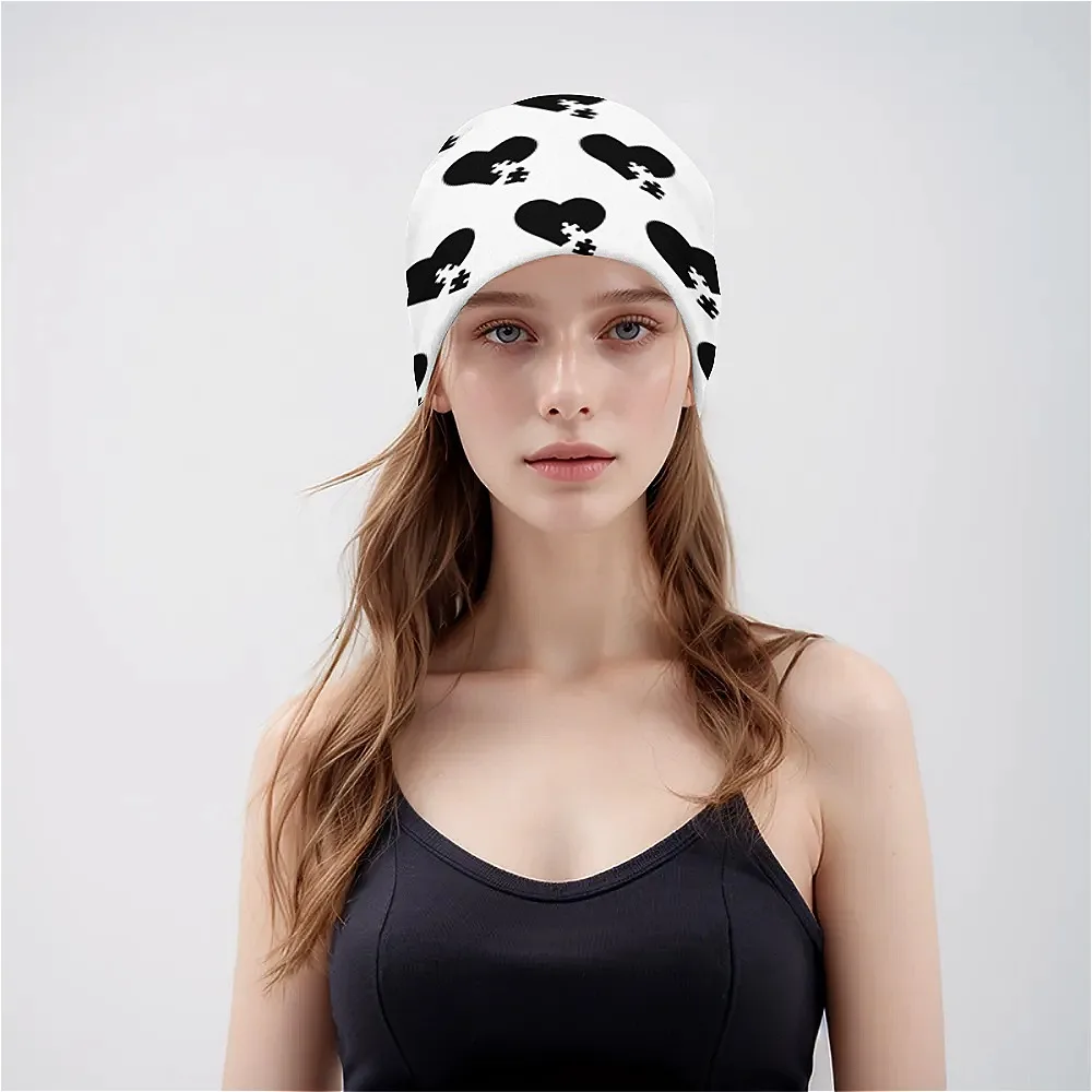 หมวกไหมพรมลายน่ารักมีสไตล์วันวาเลนไทน์ กันลม นุ่ม ยืดหยุ่นและอบอุ่น