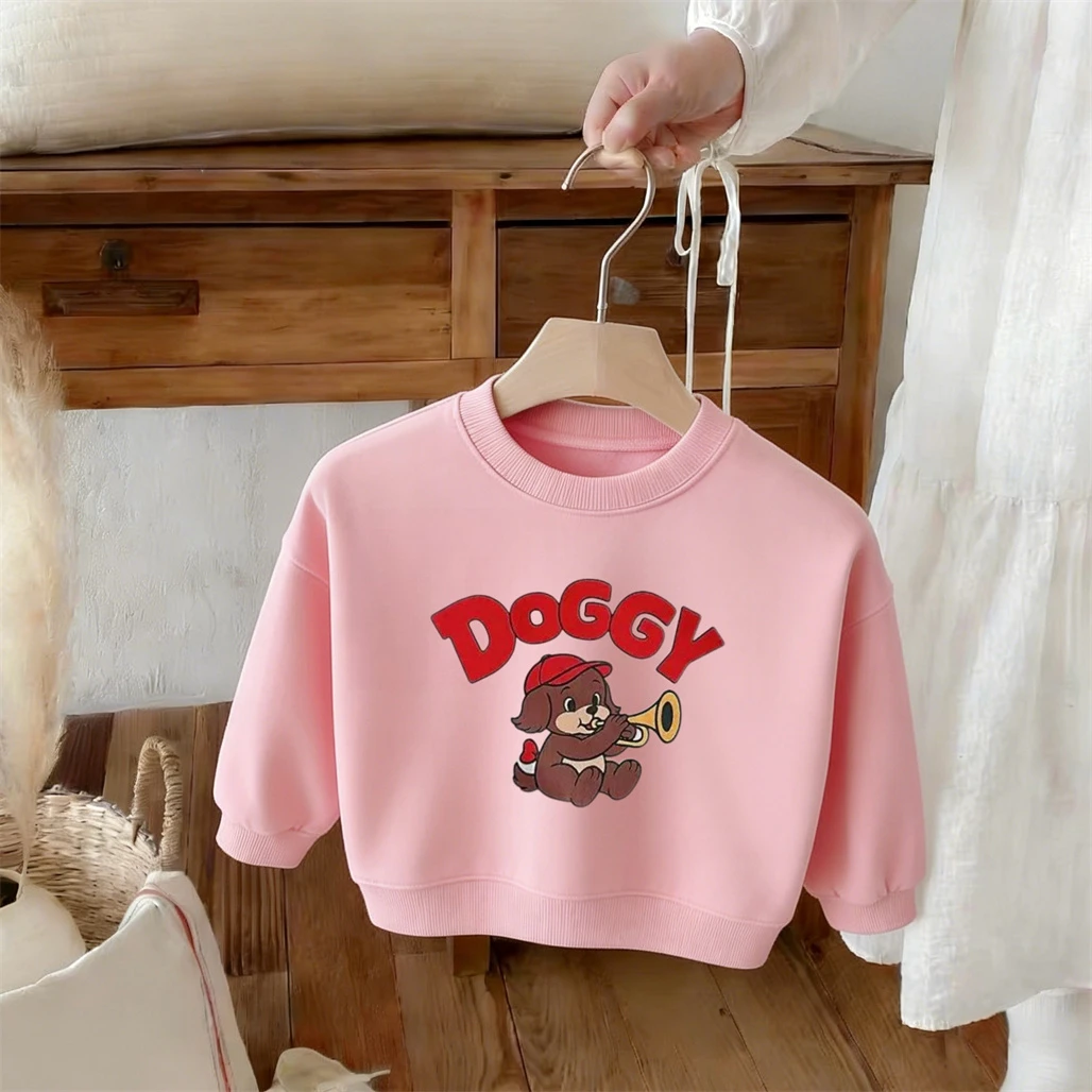Printing Sweatshirts Casual Loose Autumn Clothes Solid Color Versatile Base Shirt New Design Hoodie Outer Wear Toddler Wear