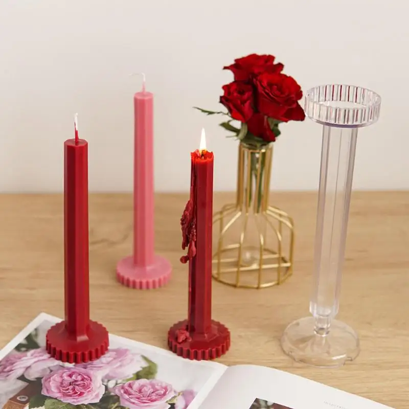 Taper Candlestick Mould Reusable PC Candle Making Candle Mould Christmas Candle Molds For Wax Melts Creative PC Mould For Art