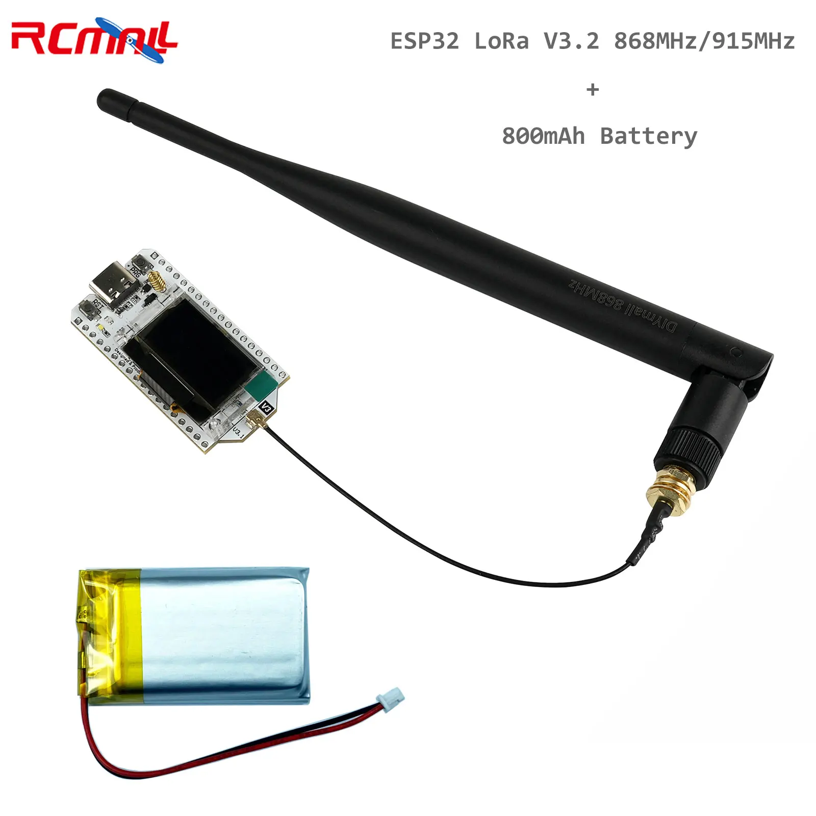 Heltec Meshtastic ESP32 LoRa V3.2 Dev-board + 800mAh Battery, SX1262 0.96" OLED ESP32-S3 WIFI BT LoRa Kit for Arduino LoRaWAN