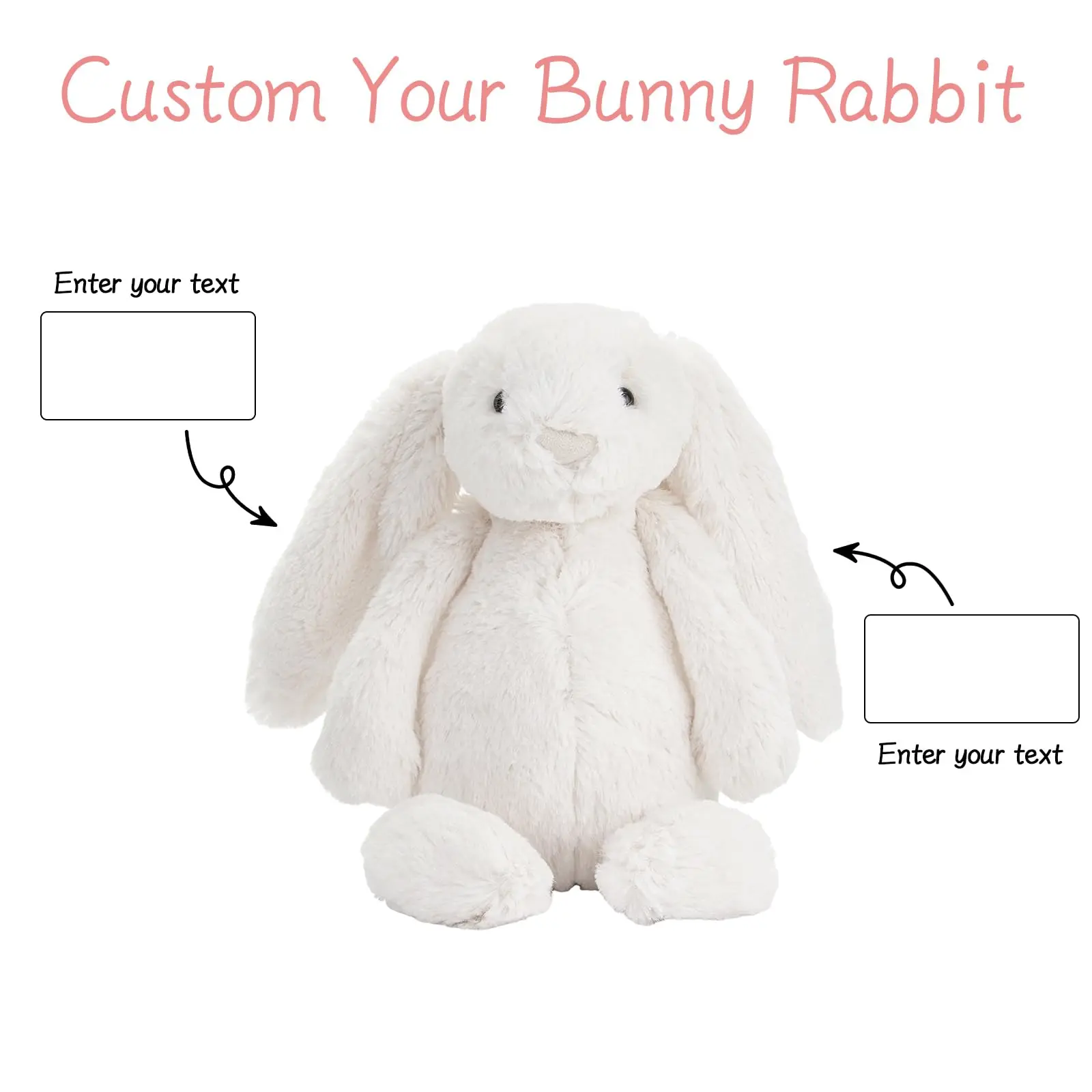 Embroidered Plush Bunny toys Personalized Child'S Name  Custom name Plush Toy Child'S First Easter boys girl kids Birthdays Gift