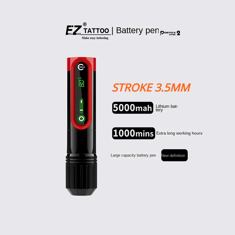 EZ Tattoo Material P2pic Wireless Tattoo Pen 5000 MA Large Capacity Battery Pen Cutting Line Tattoo All-in-One  3.5mm Stroke