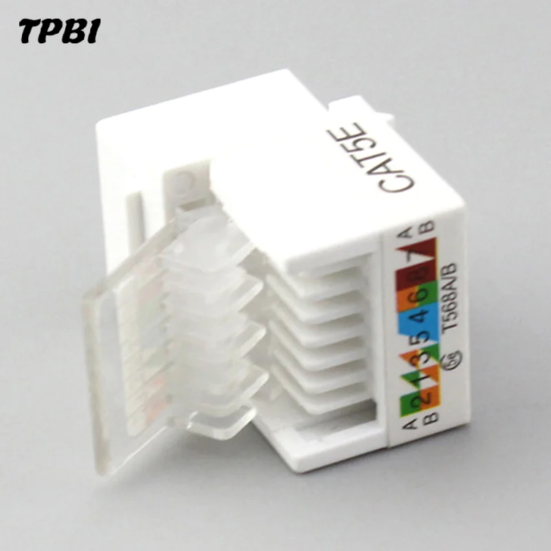 10Pcs RJ45 CAT5e Ethernet Network Keystone JackClip Module Wall Plug Connector